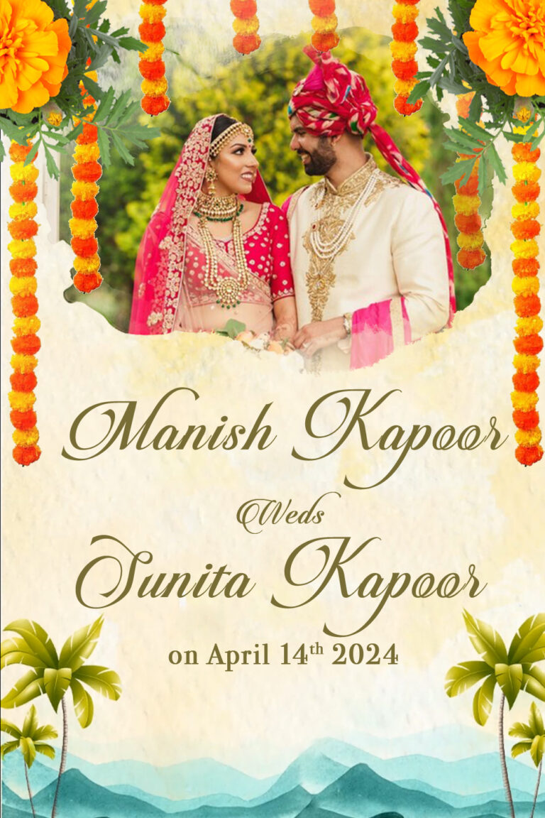 Ranbir and Alia : Yellow Theme Traditional Hindu Celebration Of Life Wedding Invitation Video With Floral Influence