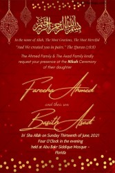 Red & Golden Muslim Nikah Invitation