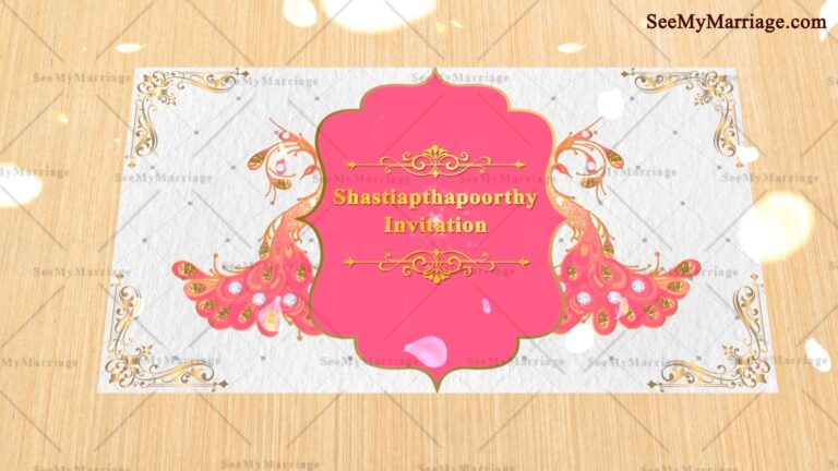 60th Wedding Anniversary Golden Text Floral Pink Theme Video