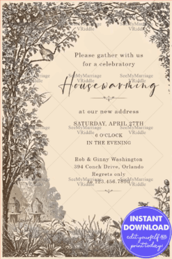Vintage Malgudi Village theme Housewarming Card