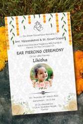 Floral & Hanging Tooran With Floral Pattern Background Ear Piercing Ceremony