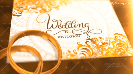 Golden Rings Of Commitment For A Memorably Unique Wedding Invitation