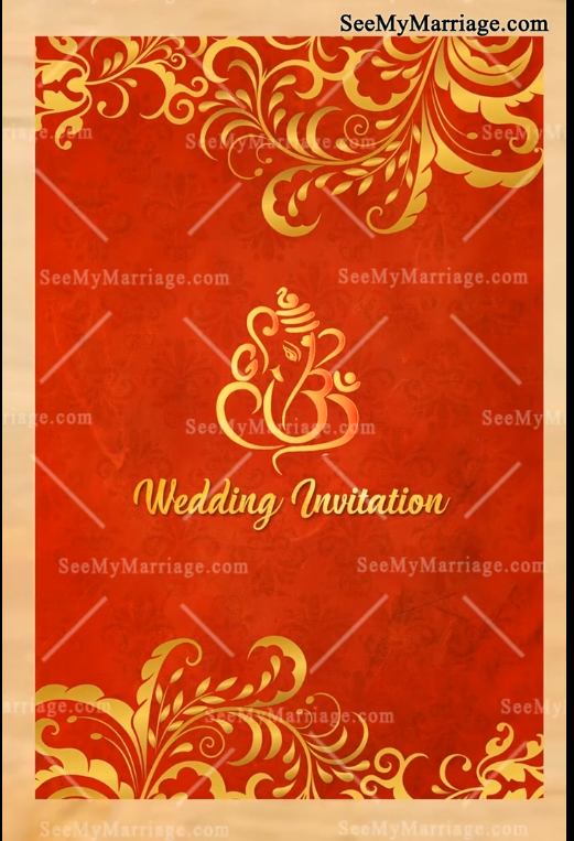 Royal Red Animated Wedding Video Invitation In A Story Book Flip Theme - 206050