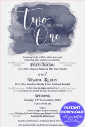 A Unique Black And White Monochromatic Christian Wedding Invitation