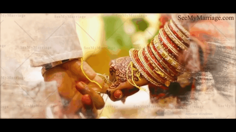 An Indian Vintage Palace Architecture Theme Invitation Video For Traditional Kannada Wedding In Beige And Sandstone Cream Colour Ink Reveal Concept