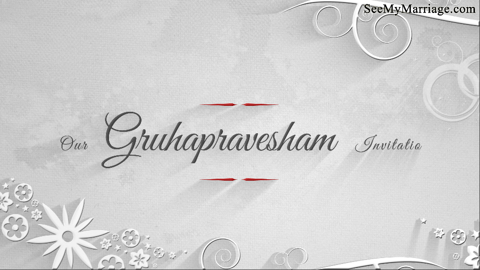 White Decorative Flower Shapes House Warming Invitation Video