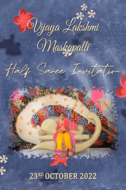 Water Motion Lotus background with Girl in Swing Half Saree Invitation Video - 209006 - Free