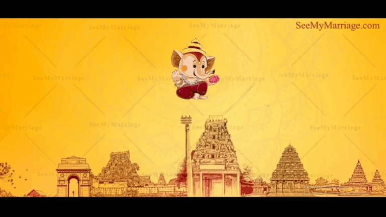 A Yellow Theme Kannadiga Wedding Invitation Paying Homage To Dravidian Temple Architecture And Kannada Culture