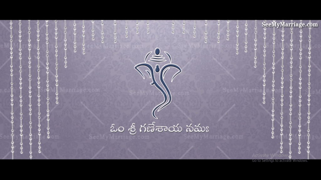 A Vibrant Blue Coloured Video Invite For A Traditional Telugu Wedding With An Intricately Designed Multicolored Mandala Design and Traditional Design Elements
