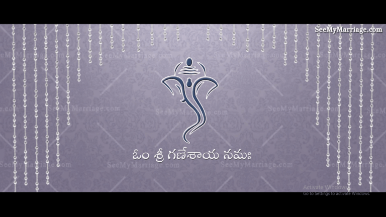 A Vibrant Blue Coloured Video Invite For A Traditional Telugu Wedding With An Intricately Designed Multicolored Mandala Design and Traditional Design Elements