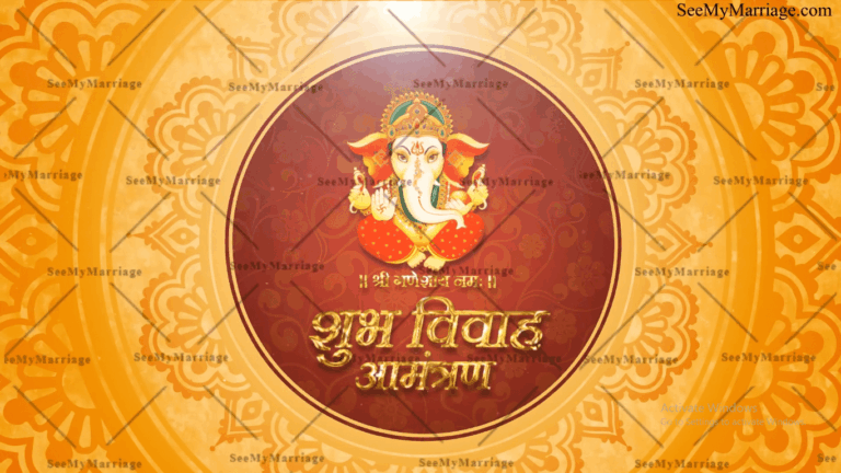 Rich Gold And Red Traditional Marathi Wedding Invitation Video With Animated Mandala Designs