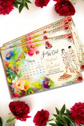 Floral Calendar Theme Unique Tamil Invitation For Wedding Ceremony