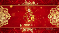 Traditional Kannada Wedding Invitation Video In Vermilion Red Theme With Golden Ganesha And Spinning Mandala Designs - 212582 - Free