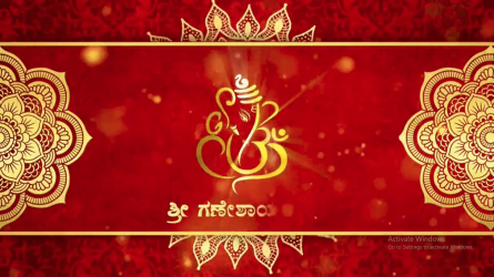 An Exuberant Video Invitation For Traditional Kannada Wedding Ceremony In Vermilion Red Theme With Golden Ganesha And Spinning Mandala Designs