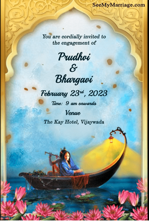Radhe Shyam Wedding Invitation Video Romantic Boat Ride