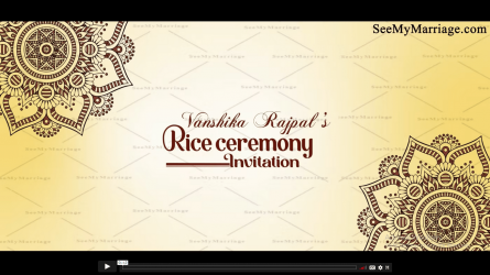 Rice Ceremony Annaprasana Invitation Video In Cream Theme With Maroon Mandala Designs