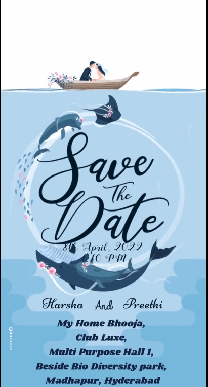 Rock My Boat : Dolphins, Boat and Water Save The Date Invitation Video in a Nature Aquatic Theme