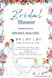A Cute And Classy Blue Theme Invitation Card For A Christian Wedding With Bridal Shower