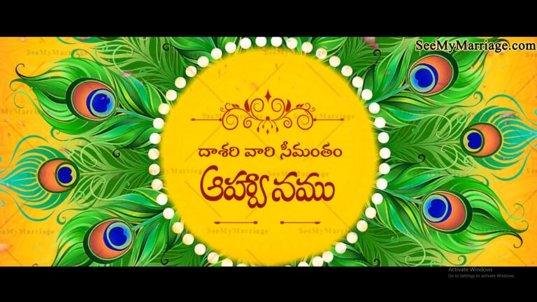 Yellow Peacock Mandala Theme Seemantham Video Invitation