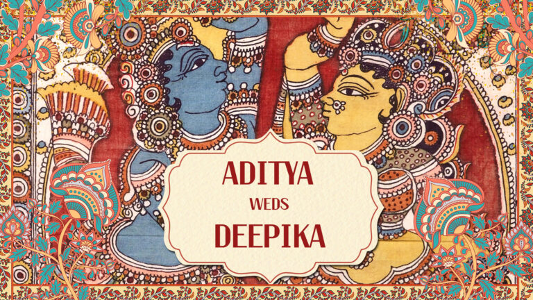 Kalamkari Art Golden Theme 3d Wedding Invitation Video