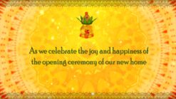 Gruhapravesam Yellow Theme in English Text - Housewarming Invitation Video