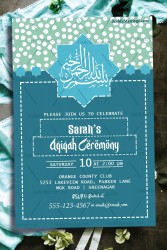 Blue Theme Aqiqah Invitation Card Eight Point Islamic Star (2)