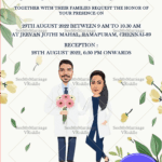 Caricature Theme Doctor Wedding Invitation Card With Floral Accents
