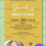Cute Elephant Theme Aqiqah Invitation card