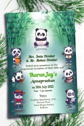 Cute Panda Annaprashan First Rice Eating Ceremony Invitation Card (1)