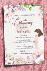 In Arms Of Jesus Theme Christening Invitation Card