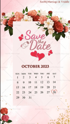 Pink Calendar Theme Save The Date Invitation Video Floral