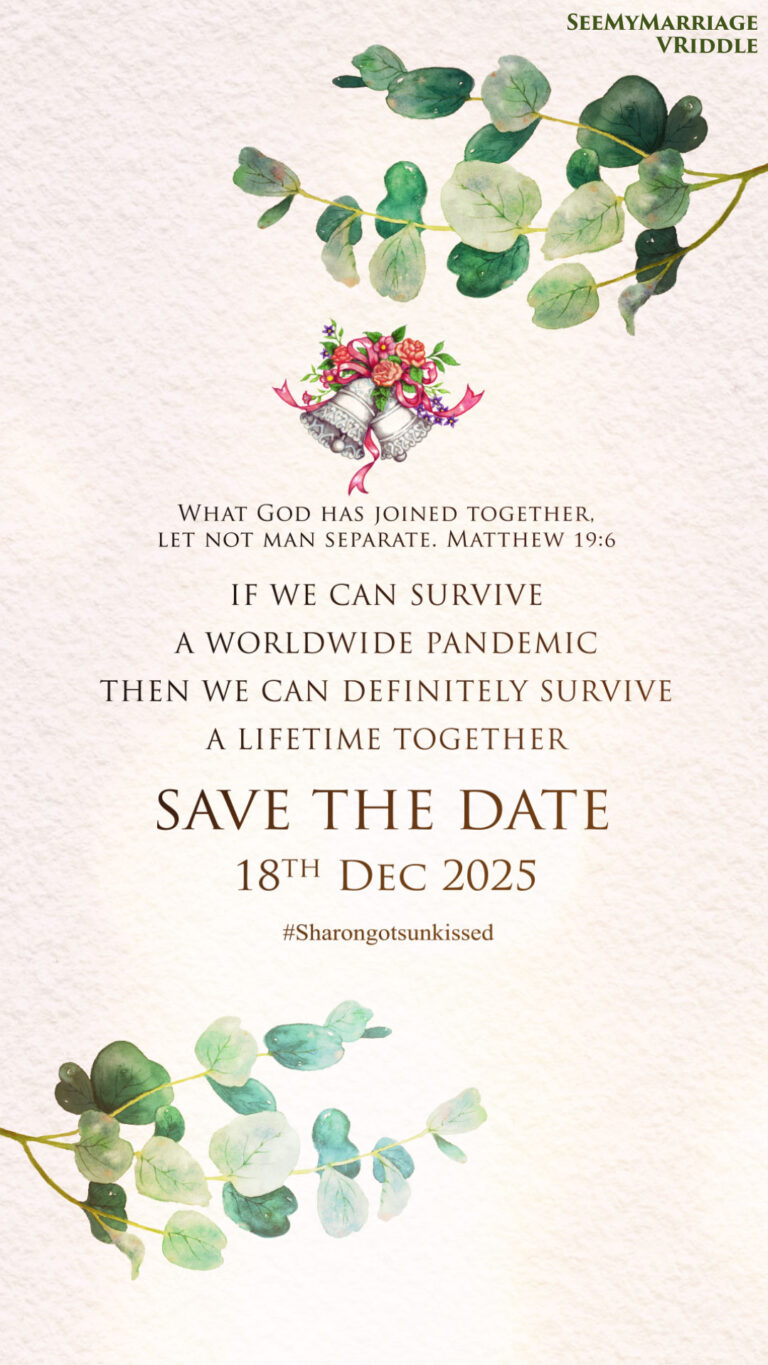 Christian Wedding Romance In Pandemic Times Invitation Video