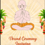 Golden Theme Upanayanam Ceremony Invitation Video Vedic Boy Illustration
