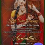 Thinking Girl Half Saree Ceremony Invitation Card