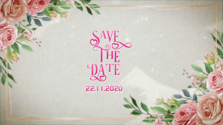 White Theme Floral Telugu Wedding Invitation Video Pink Roses