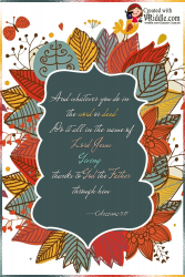 Fall Theme Thanksgiving Greeting Card Colourful Leaves