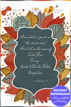 Fall Theme Thanksgiving Greeting Card Colourful Leaves