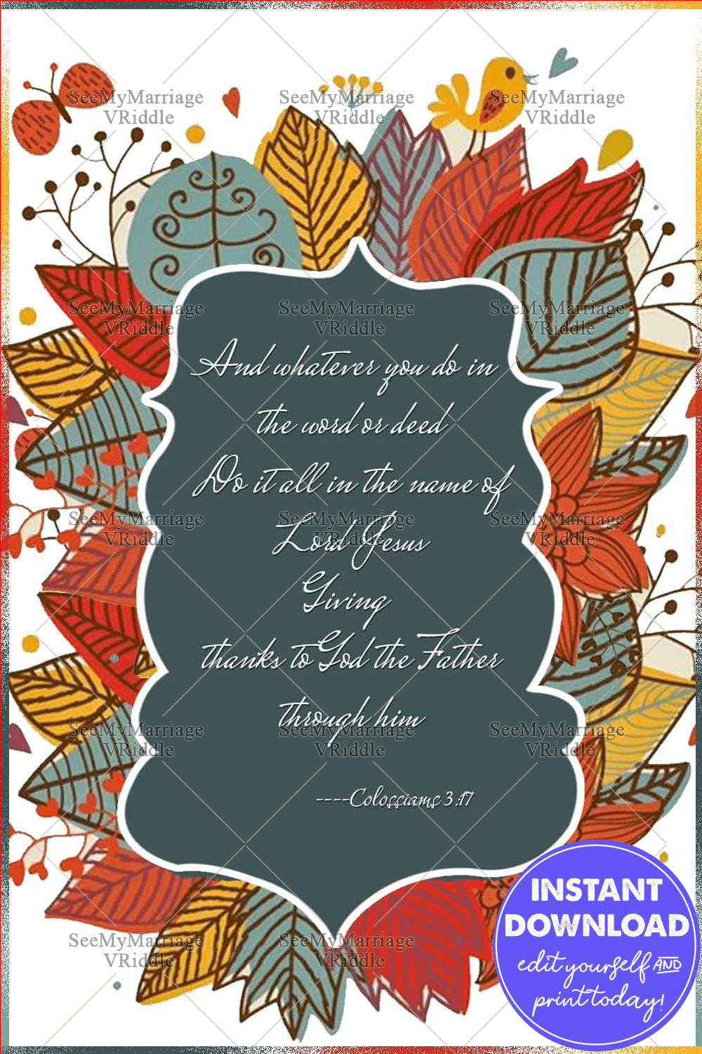 Fall Theme Thanksgiving Greeting Card Colourful Leaves