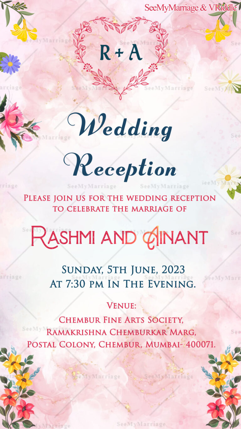 Floral Wedding Reception Invitation Video
