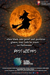 Halloween Witch Greeting Card Pumpkin Theme
