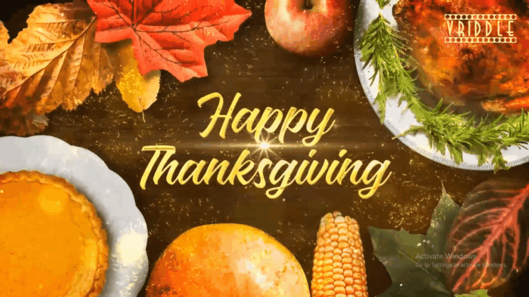 Brown Theme Thanksgiving Greetings Video Pumpkin Meal