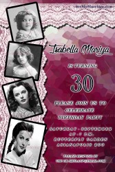 Magenta Theme 30th Birthday Invitation Lace Ribbon Photos