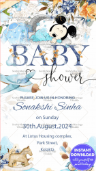 Mickey Mouse Theme Baby Shower Invitation Card