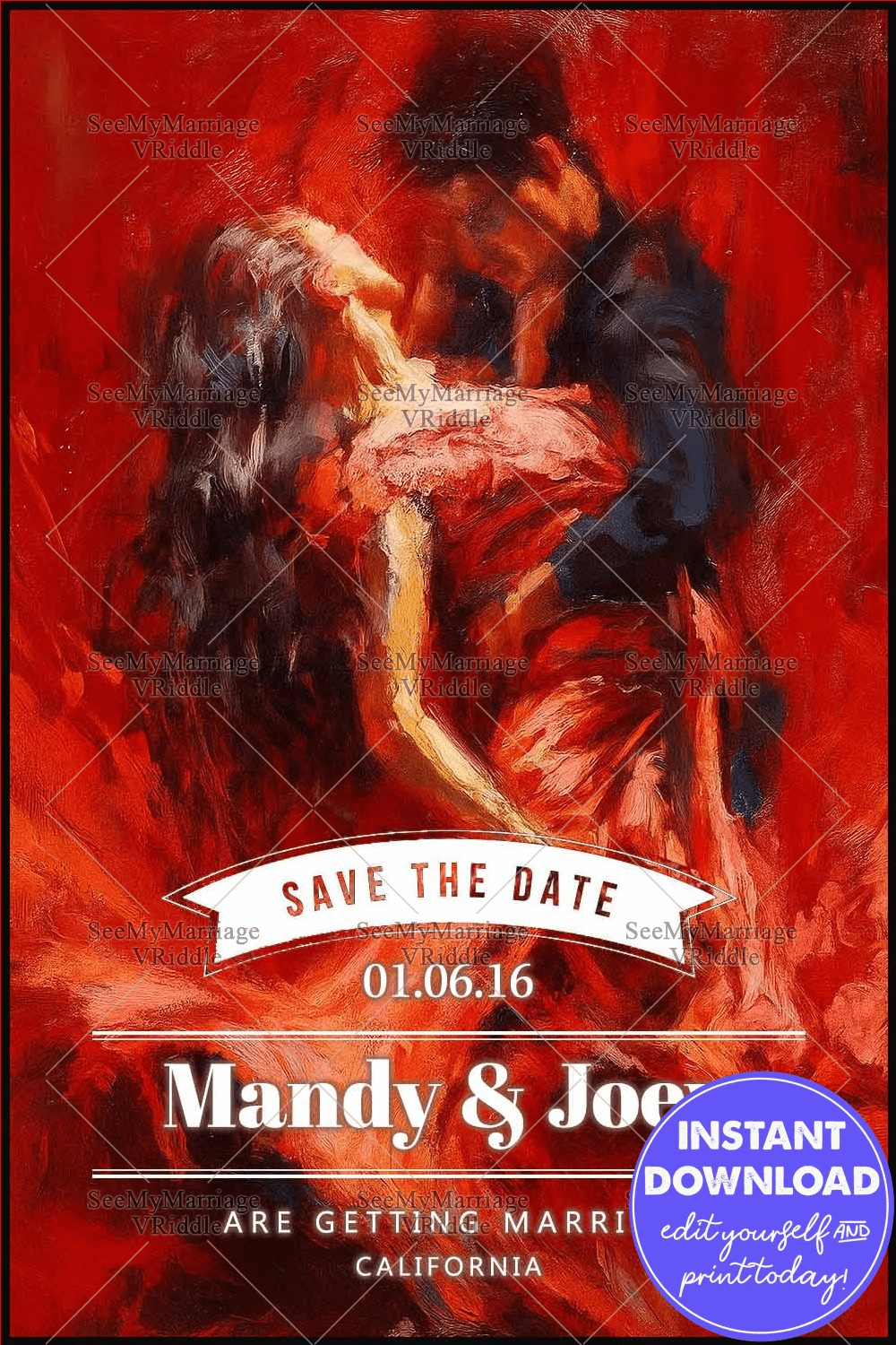 Red Hot Save The Date Invitation Card Salsa Theme