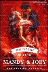 Save The Date Invitation Card Red Hot Salsa Theme