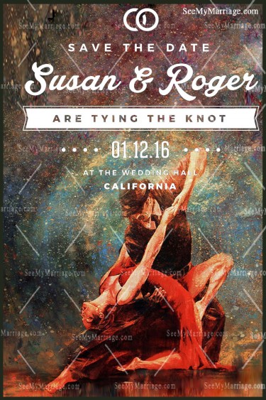 Save The Date Invitation Card Two To Tango Theme