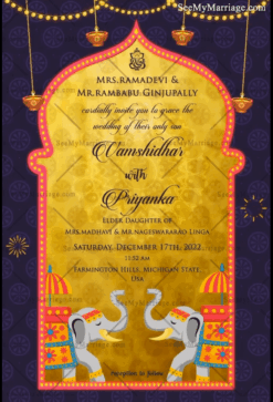 Traditional Wedding Invitation Video Colourful Elephants