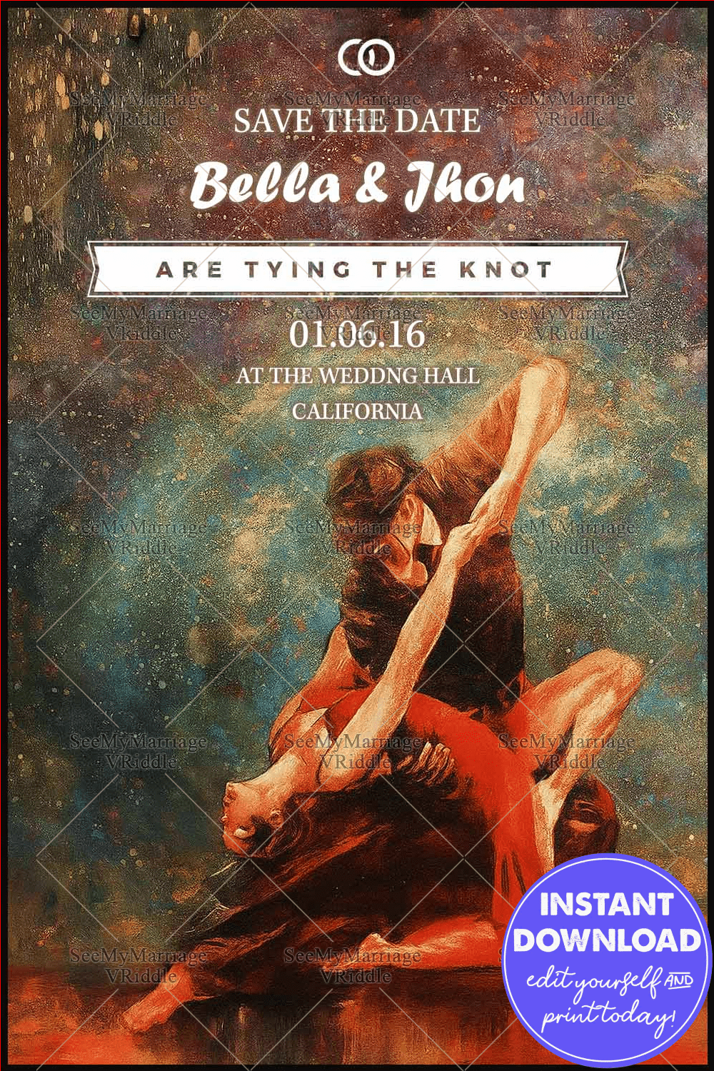 Two To Tango Save The Date Invitation Card
