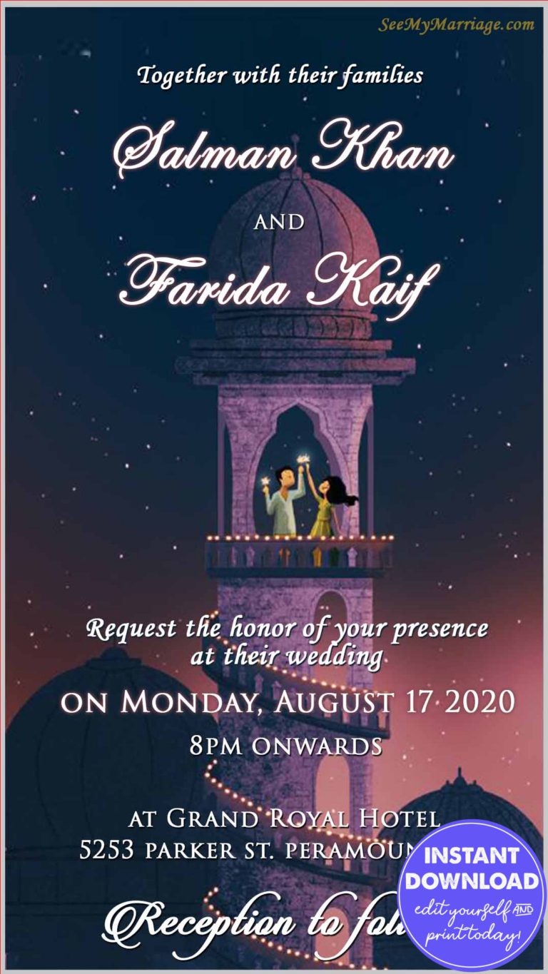 Muslim Save the Date - Instant Customization