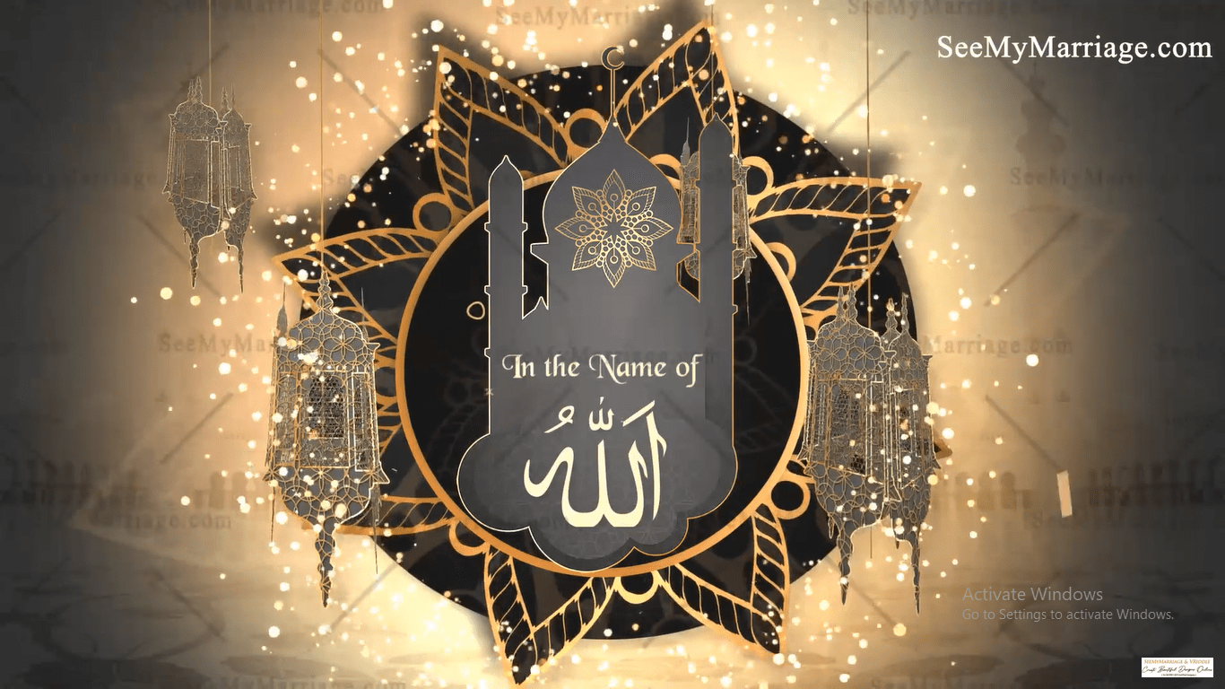 Royal Destiny Islamic Wedding Invitation Video Sparkling Shooting Star